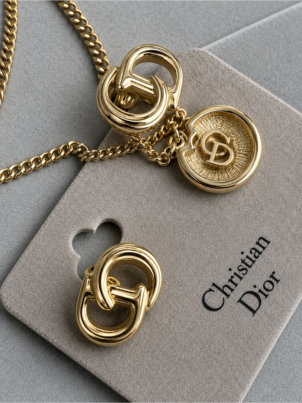 CHRISTIAN DIOR NECKLACE AND EARRINGS *AUTHENTHIC - Picture 3 of 6